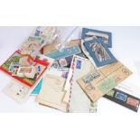 Collection of stamps, loose cigarette cards and postcards (qty)