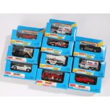 Ten Matchbox model cars, to include BMW Cabriolet, Pontiac Firebird Racer, Rocket Transporter, on