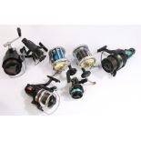 Seven Daiwa and other fishing reels, to include two multiplier reels (7)