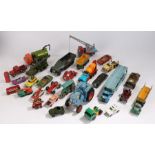 Loose Corgi, Dinky and other vehicles, to include Mini Cooper, Porsche Targa 911S, lorries, trailers