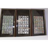 Framed cigarette cards, to include Will's Cigarettes golf courses (2), Castle cigarettes soldiers,