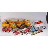 Toy vehicles, to include Tonka car transporter, Structo hook and ladder etc. (qty)