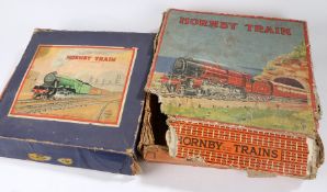Two Hornby Train set boxes containing one carriage and a quantity of track