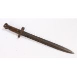British 1888 Pattern Mk I Type 2 Bayonet, dated 8 '91, catch missing, Enfield inspection marks to