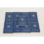 Nine Ruskin Treasuries volumes, published London 1906 by George Allan, to include art, wealth, women