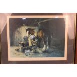 After David Shepherd, The Old Forge, pencil signed limited edition print 539/850