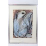 Evelyn Ballantyne, figural study, signed pastel, housed in a silvered glazed frame, the pastel
