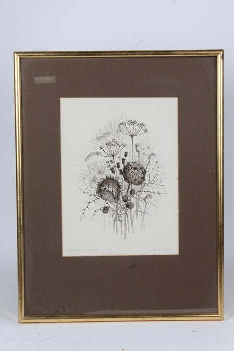 Kathleen Caddick (B1937), Wild Flora (Trial Proof), pair of signed prints, housed in gilt and glazed - Image 2 of 2