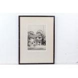 A.J. Meyer, the Saracens Head Kings Norton, signed etching, numbered 36/120, housed in an ebonised