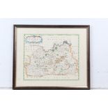 Pictures and prints, to include M Barker, Dittisham Ferry, map of Surrey, landscape scenes, cattle