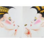Brian Robson (20th Century), "Queen Bee" and "Love Bug", pair of signed watercolours, housed in