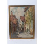 Impressionist street scene, unsigned oil on canvas, housed in a gilt frame, the oil 34.5cm x 48cm