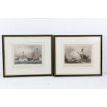 Coloured engravings, to include Dover, Ramsgate, the Westminster and Claudine near Margate,