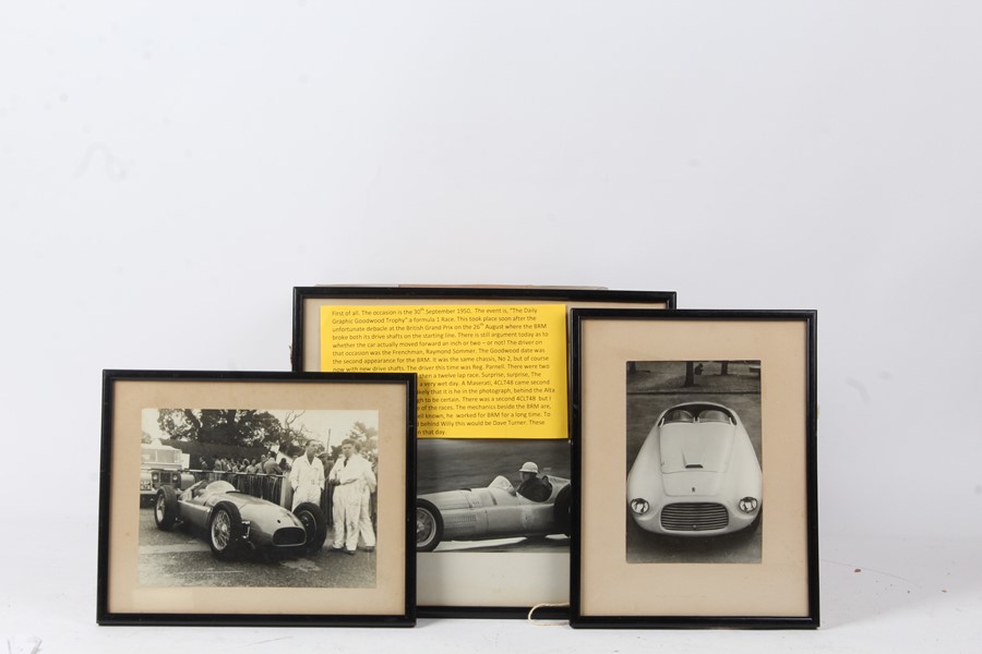 Four black and white photographs depicting racing cars at "The Daily Graphic Goodwood Trophy" 26th - Image 2 of 2