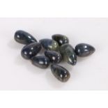 Nine loose teardrop sapphires (9)