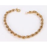 9 carat gold bracelet, formed from woven links, 2.8g