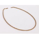 9 carat gold necklace formed from woven links, 2.8g