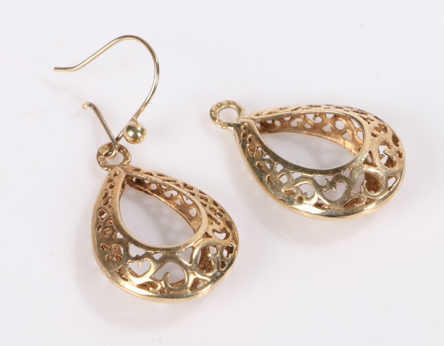 Pair of 9 carat gold hoop earrings, 4.7g