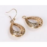 Pair of 9 carat gold hoop earrings, 4.7g