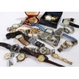 Wrist and pocket watches, to include pocket watch with visible movement, gentlemans and ladies