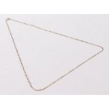 9 carat gold necklace formed from pinched oval links, 1.4g