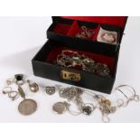 Silver jewellery, to include necklaces, bracelets, coin mounts, rings etc. (qty)