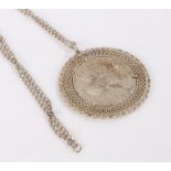 Maria Theresa coin medallion and chain