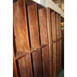 20th Century pair of mahogany bookshelves, with two shelves, approximately 205cm wide