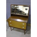 Two mid 20th Century dressing tables, one with a Bescraft label to the back, 84.5cm and 76cm wide