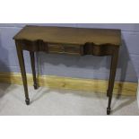 Mahogany serpentine fronted side table, with frieze drawer, 89cm wide