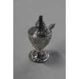 Victorian silver table lighter, London 1874, maker Lawrence Emanuel, the swirled gadrooned