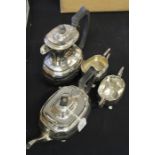 Hardy Brothers Ltd. silver plated four piece tea and coffee set, consisting of tea and coffee