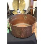 Victorian copper pan, of large proportions, 28cm wide