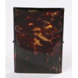Edwardian tortoiseshell card case, with a slightly arched case and folding top, 10.5m high