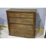 Edwardian mahogany chest of drawers, the rectangular top above two short drawers ad three