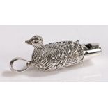 Silver whistle in the form of a duck