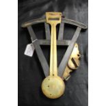 Brass and ebonised sextant, 31cm wide