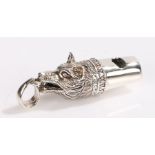 Silver whistle in the form of a fox head