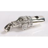 Silver whistle in the form of a dogs head