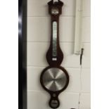 Mahogany banjo barometer/thermometer/hygrometer by I.M. Ronketti 15 Museum St Bloomsbury, with