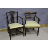 Two mid 19th Century armchairs, one William IV style, 56cm and 55c wide (2)