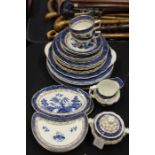 Royal Doulton Booths "Real Old Willow" pattern blue and white part dinner and tea service, to