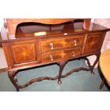 Edwardian mahogany sideboard, with two drawers flanked by two panelled doors, with marquetry