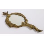 19th Century gilt bronze novelty mirror modelled as Pierrot holding aloft a crescent moon and a