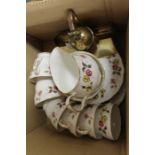 Duchess Romance pattern part tea service, place settings for six, silver plated table crumb scoop