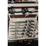 Cased set of Offenbach Solingen chefs knives