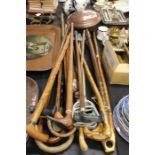 Pitcairn Island walking stick with carved bird form handle, walking sticks, shooting sticks,