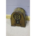 Early 20th Century Philips radio, with Art Deco style decorations to the front, type 634A, untested
