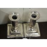 Pair of Victorian dwarf silver candlesticks, Sheffield 1894, maker Hawksworth, Eyre & Co Ltd, with