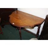 Victorian mahogany drop leaf table, raised on turned legs with castors, 89cm wide